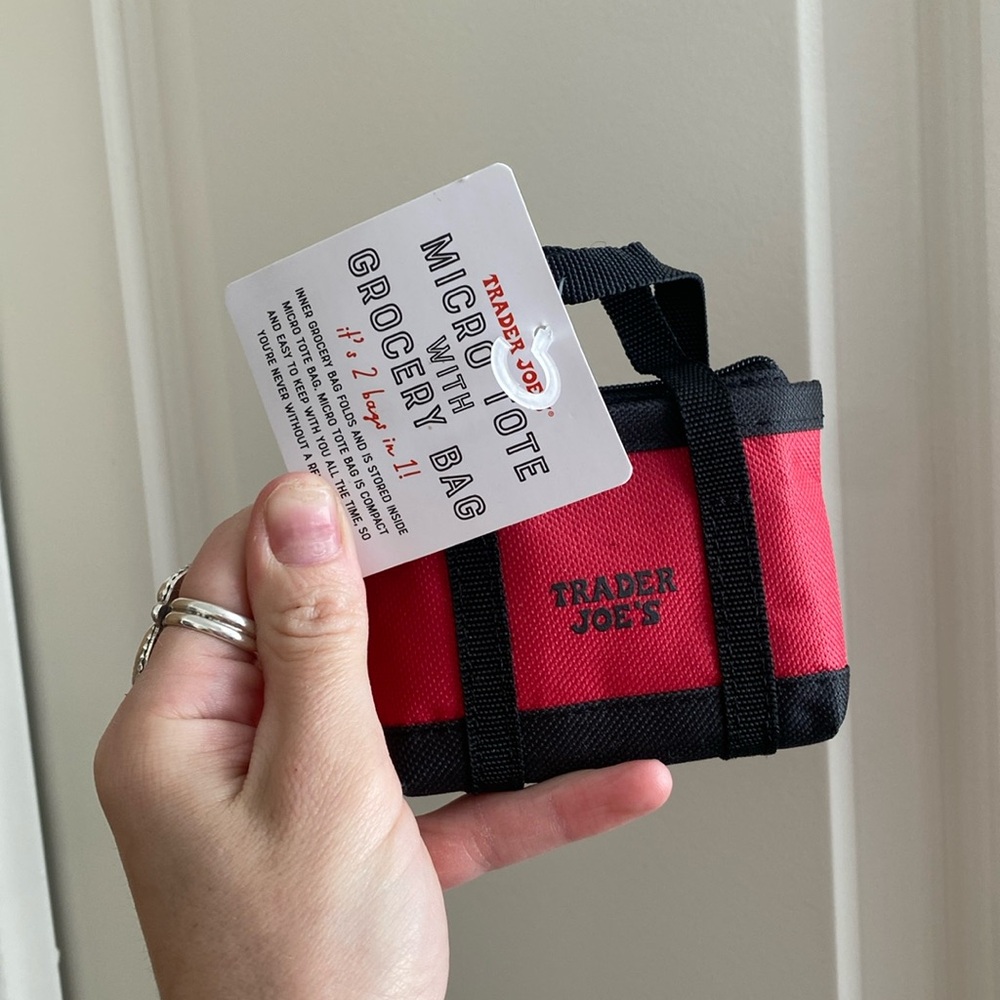 🌼 NWT Trader Joe’s Micro tote with grocery bag inside Mini tote bag